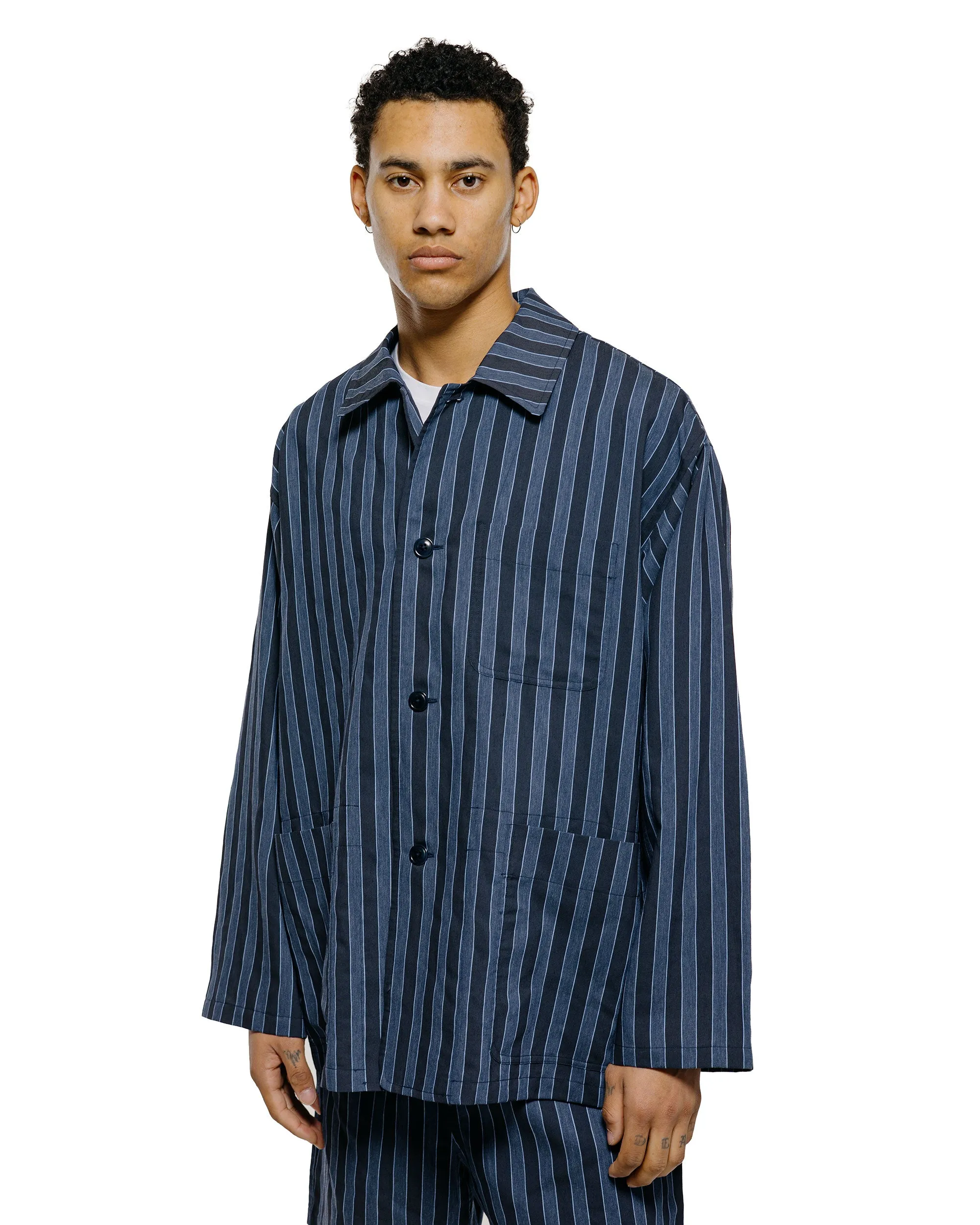 ts(s) Jacket Shirt Bold Stripe Viscose/Polyester Cloth Navy sold by Lost & Found product image thumbnail 2
