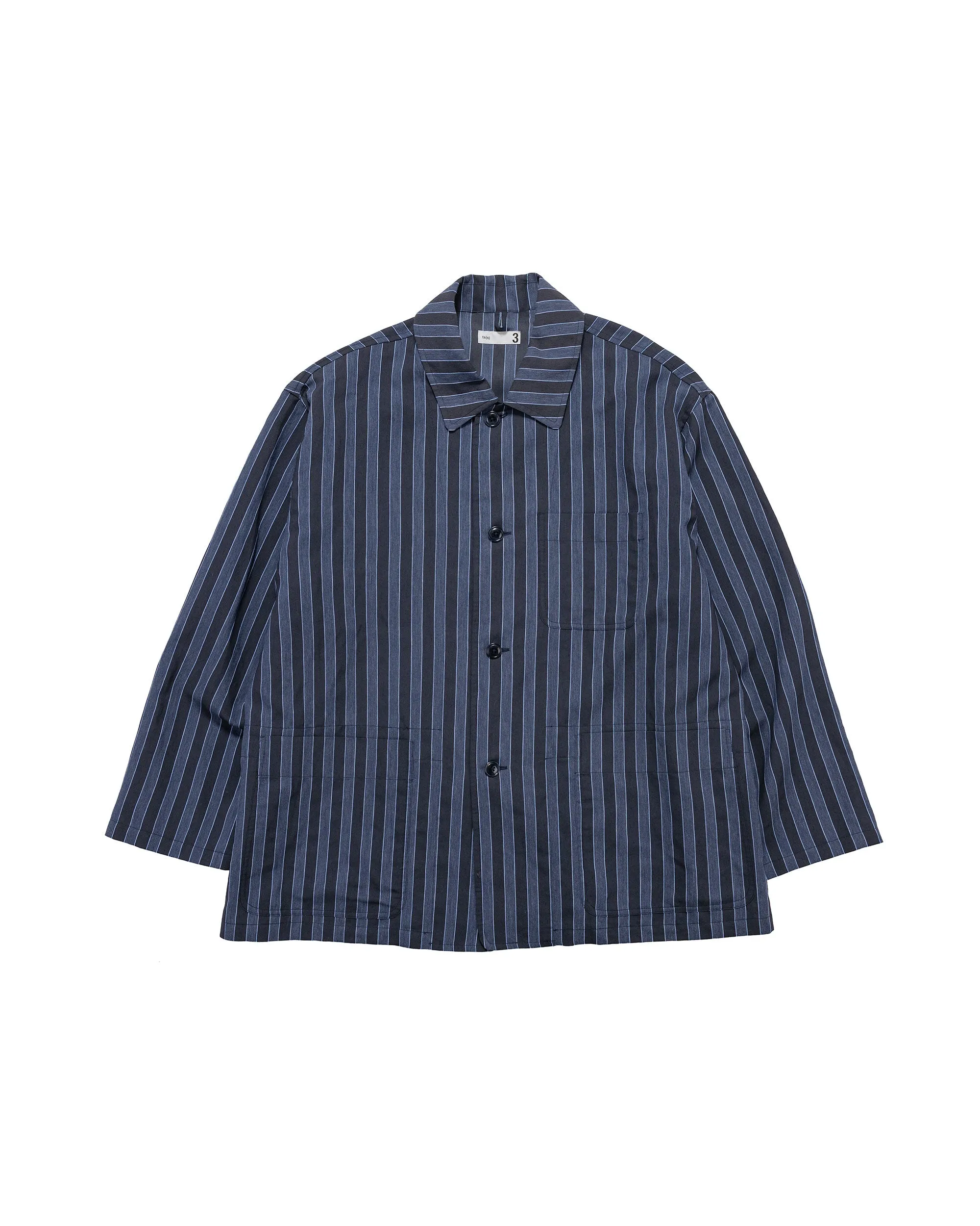 ts(s) Jacket Shirt Bold Stripe Viscose/Polyester Cloth Navy sold by Lost & Found