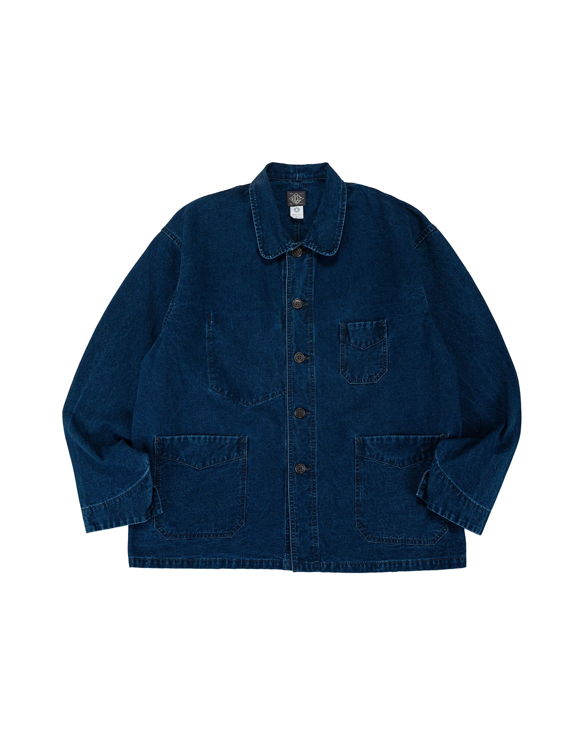Post O'Alls POST Chinois Travail 2 Vintage Indigo Canvas Deep Washed Indigo sold by Lost & Found