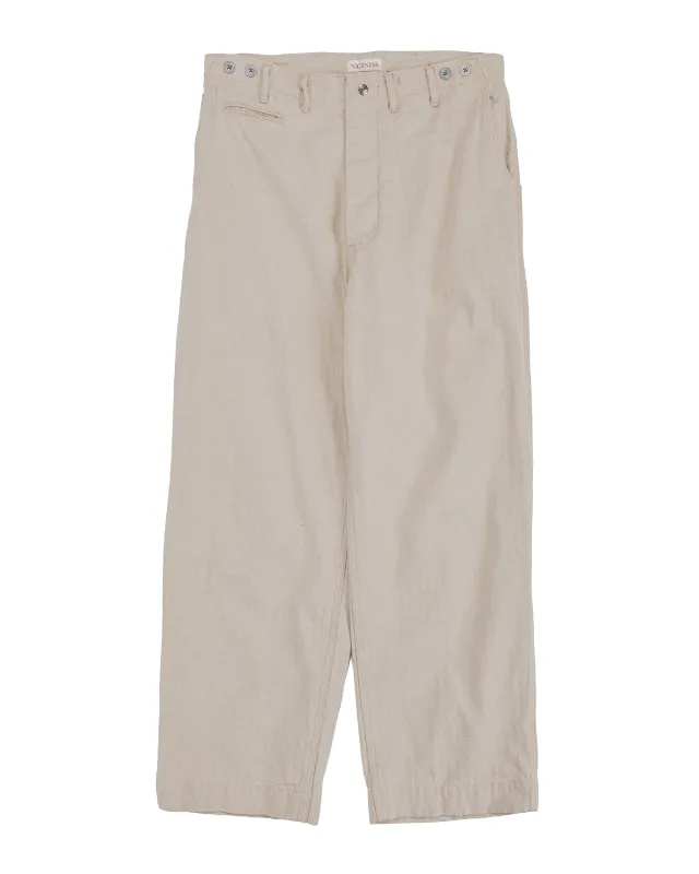 NICENESS L.Bliss Natural Herringbone Utility Pants made by Lost & Found