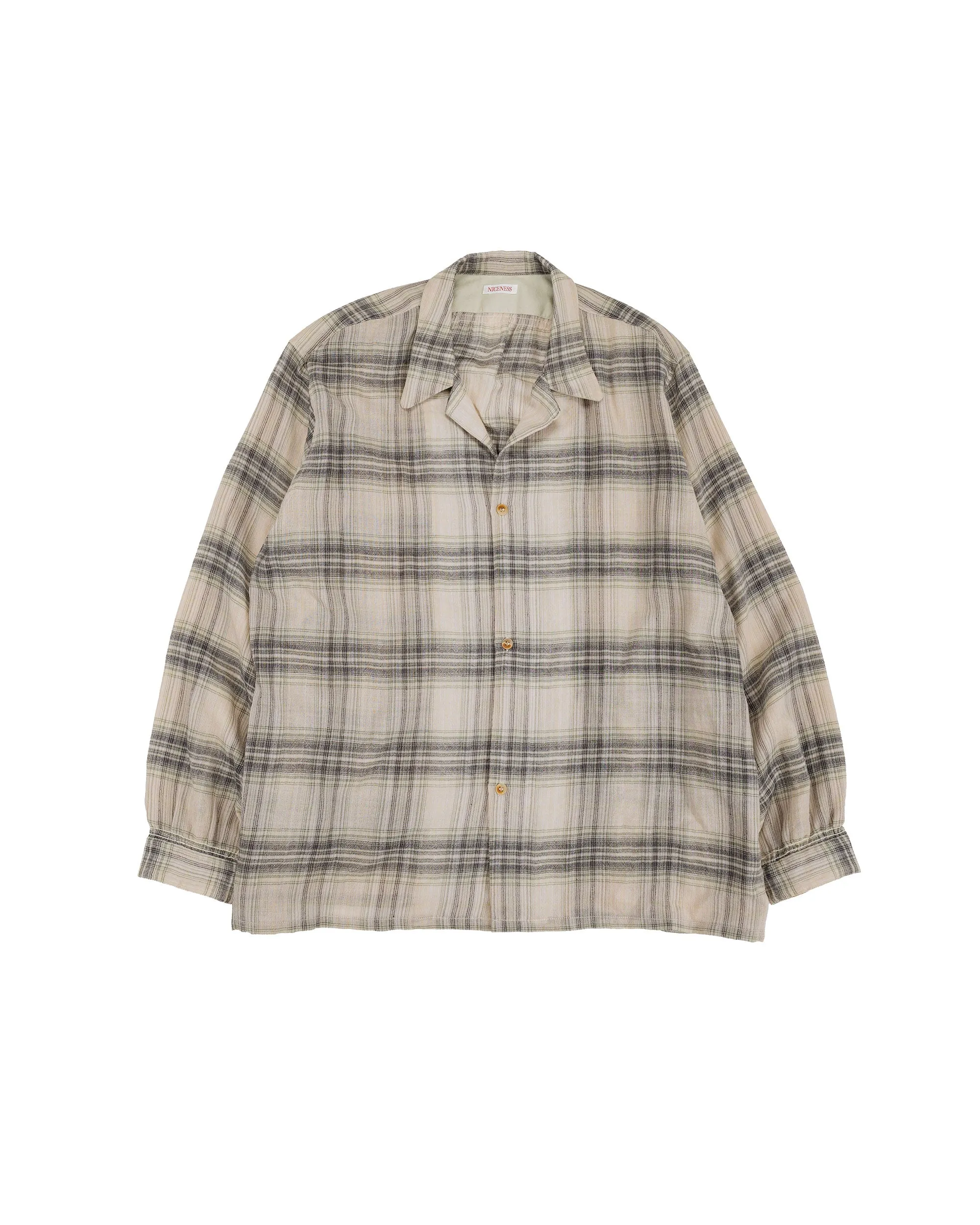 NICENESS Thom Open Collar Jacket Shirt Light Green sold by Lost & Found