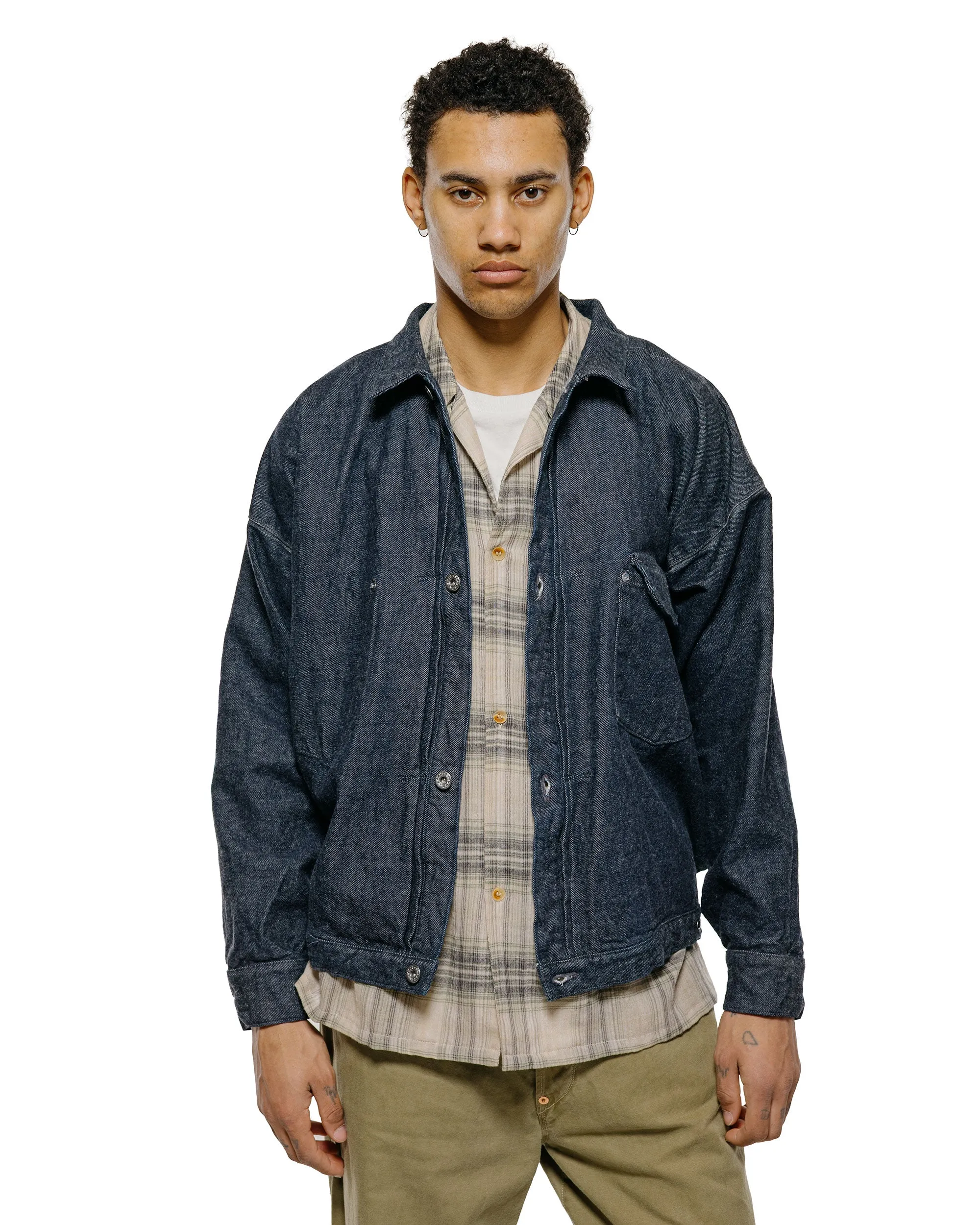 NICENESS Thornhill Raw Denim Tracker Jacket Indigo sold by Lost & Found product image thumbnail 2
