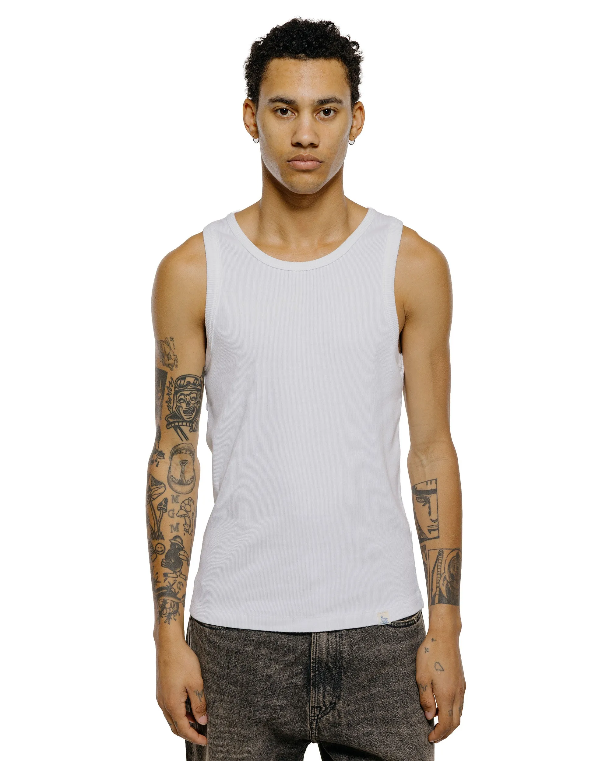 Merz B. Schwanen RIBTANK01 Iconic Ribbed Cotton Tank Top White sold by Lost & Found product image thumbnail 2
