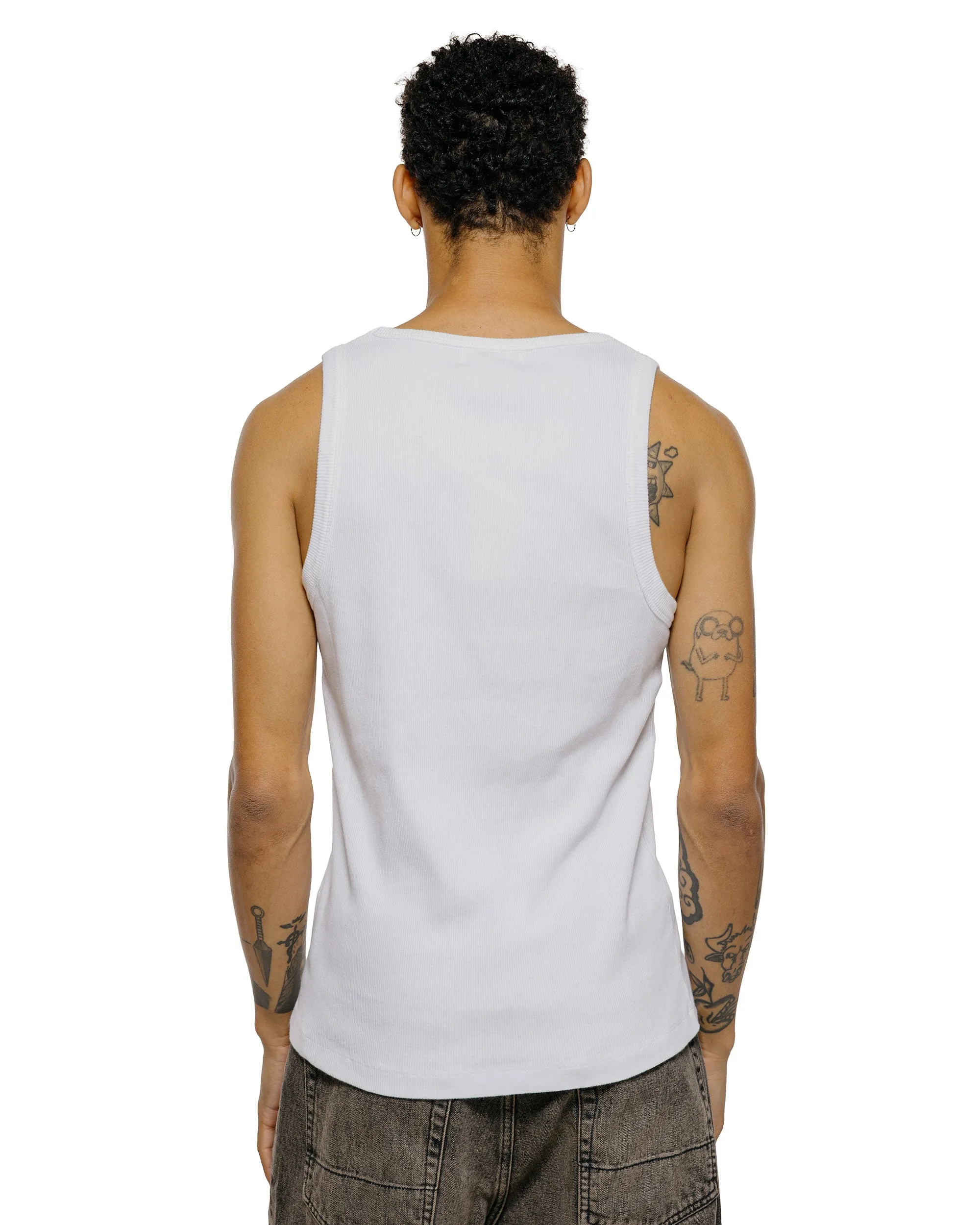 Merz B. Schwanen RIBTANK01 Iconic Ribbed Cotton Tank Top White sold by Lost & Found product image thumbnail 3