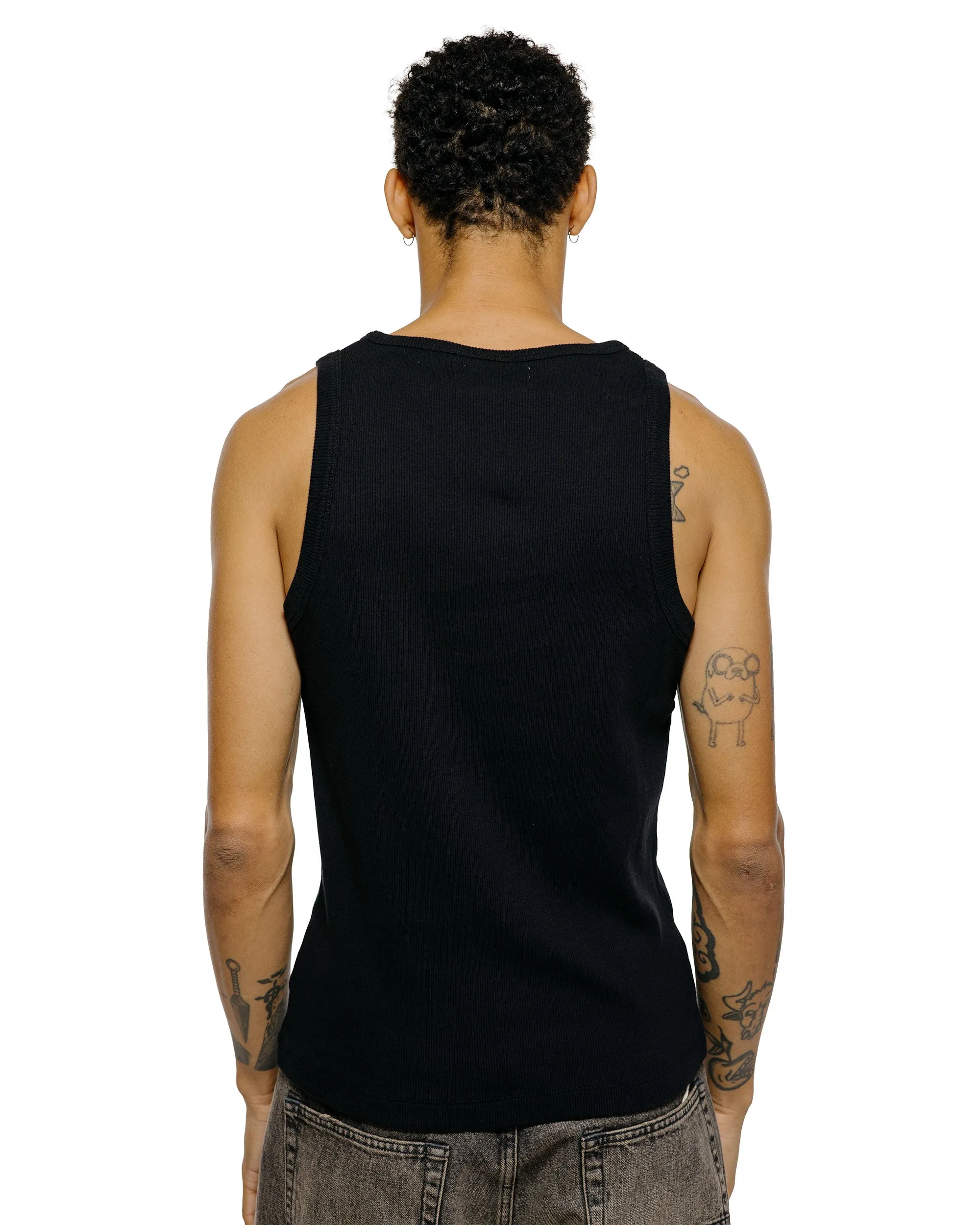 Merz B. Schwanen RIBTANK01 Iconic Ribbed Cotton Tank Top Deep Black sold by Lost & Found product image thumbnail 3