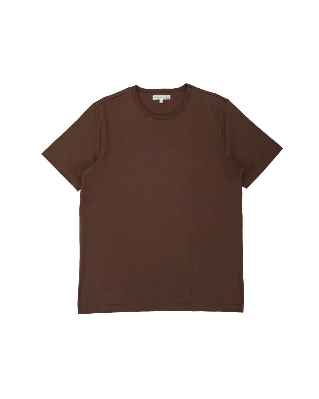 Merz B. Schwanen 2M15 Vintage Machine Refined T-Shirt Chocolate made by Merz B. Schwanen