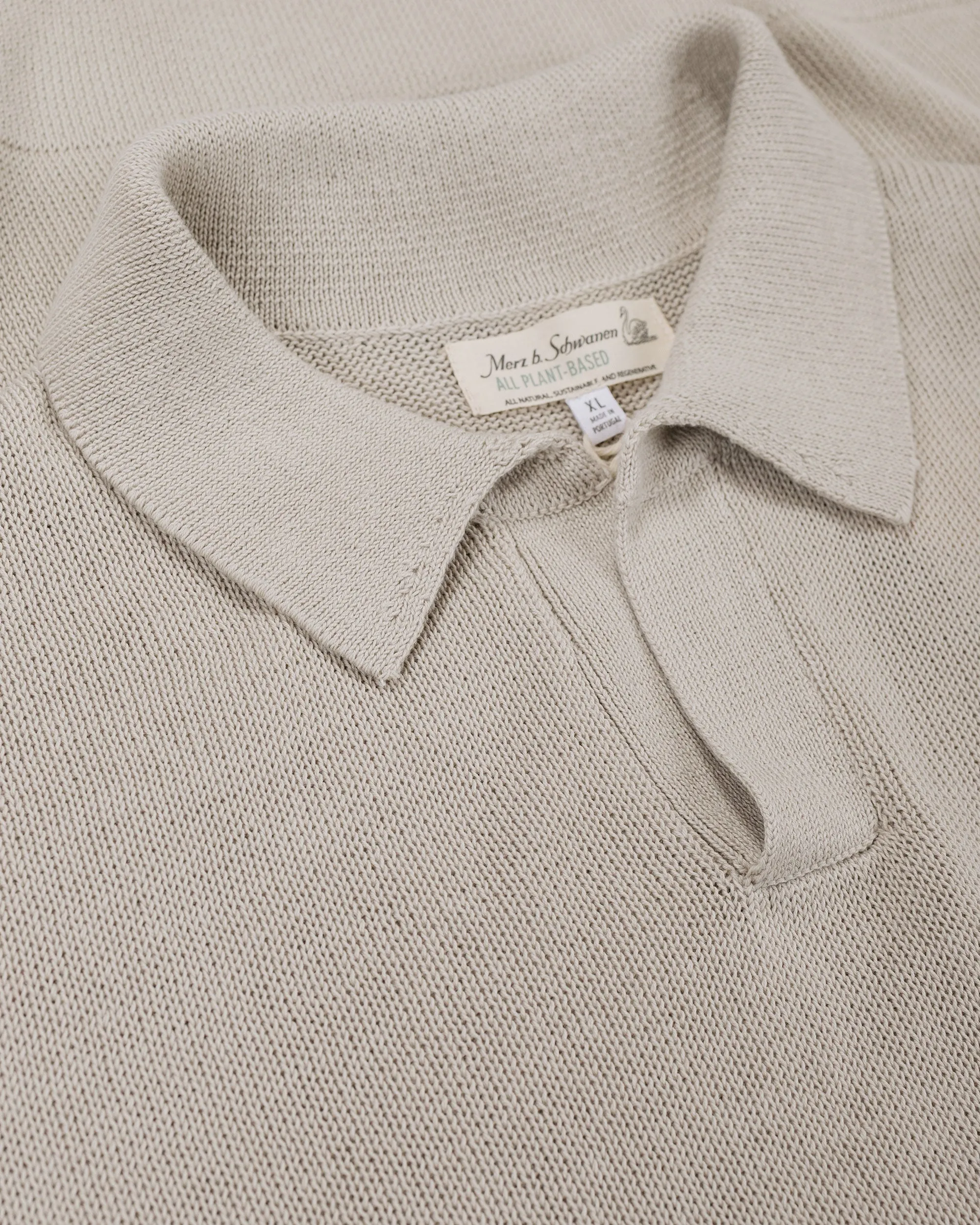 Merz B. Schwanen KNITPOLO02 Cotton Short Sleeve Polo Shirt Sand sold by Lost & Found product image thumbnail 4