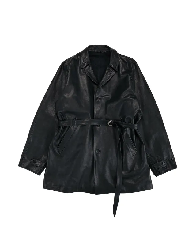 Old Joe Stunning Leather Vehicle Coat (Italian Calf) Onyx Black made by Old Joe