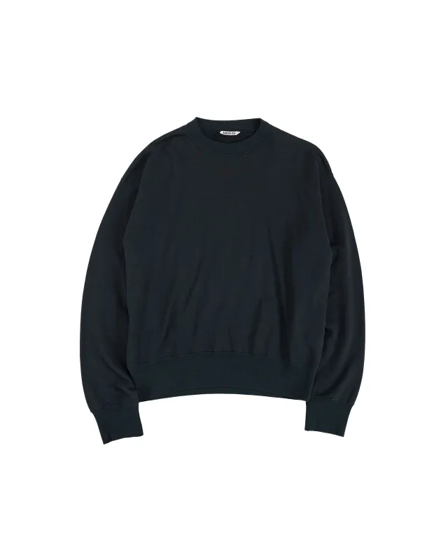 Auralee High Twist Light Sweat P/O Ink Black made by Auralee
