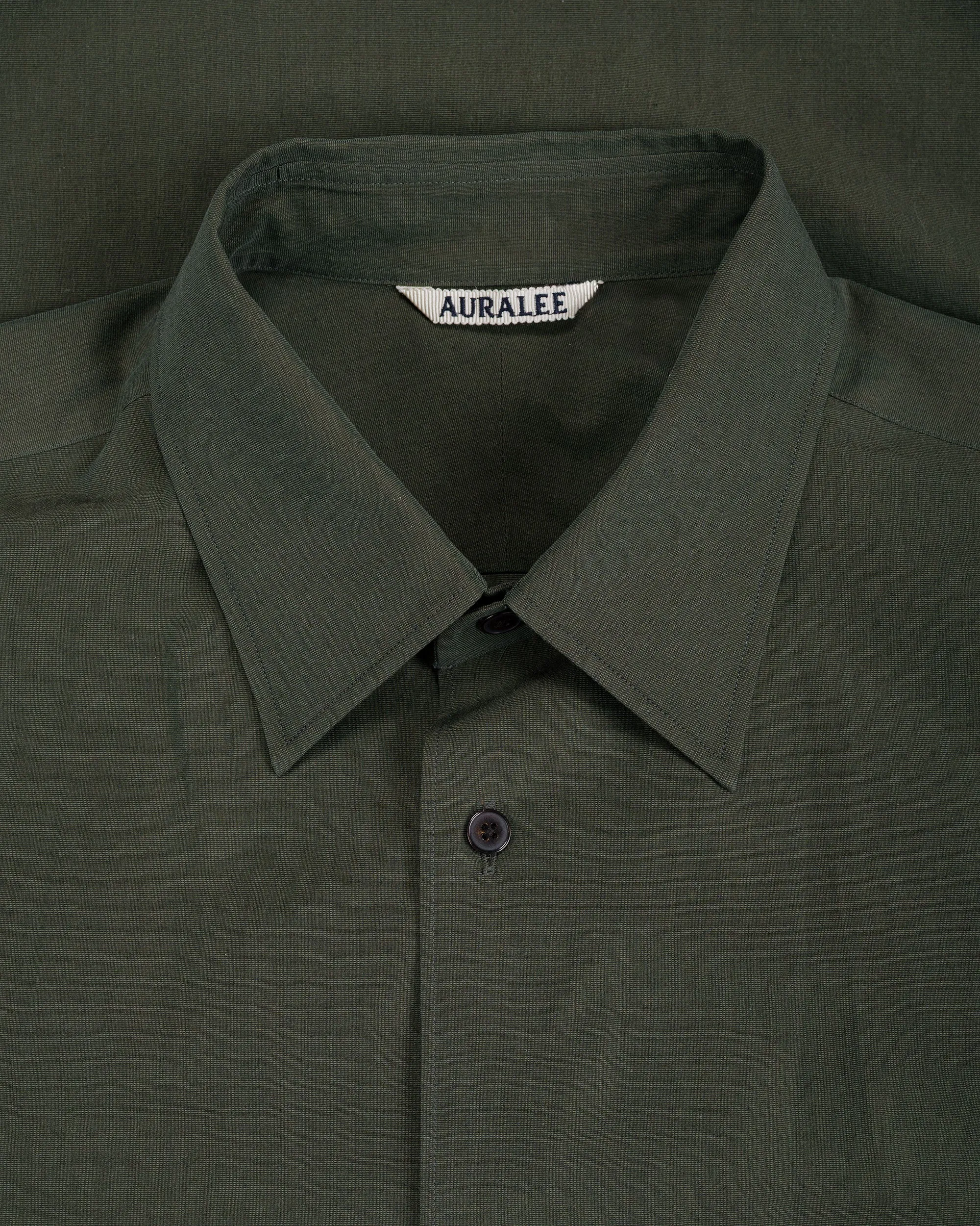 Auralee Washed Finx Weather Chambray Shirt Dark Olive sold by Lost & Found product image thumbnail 5