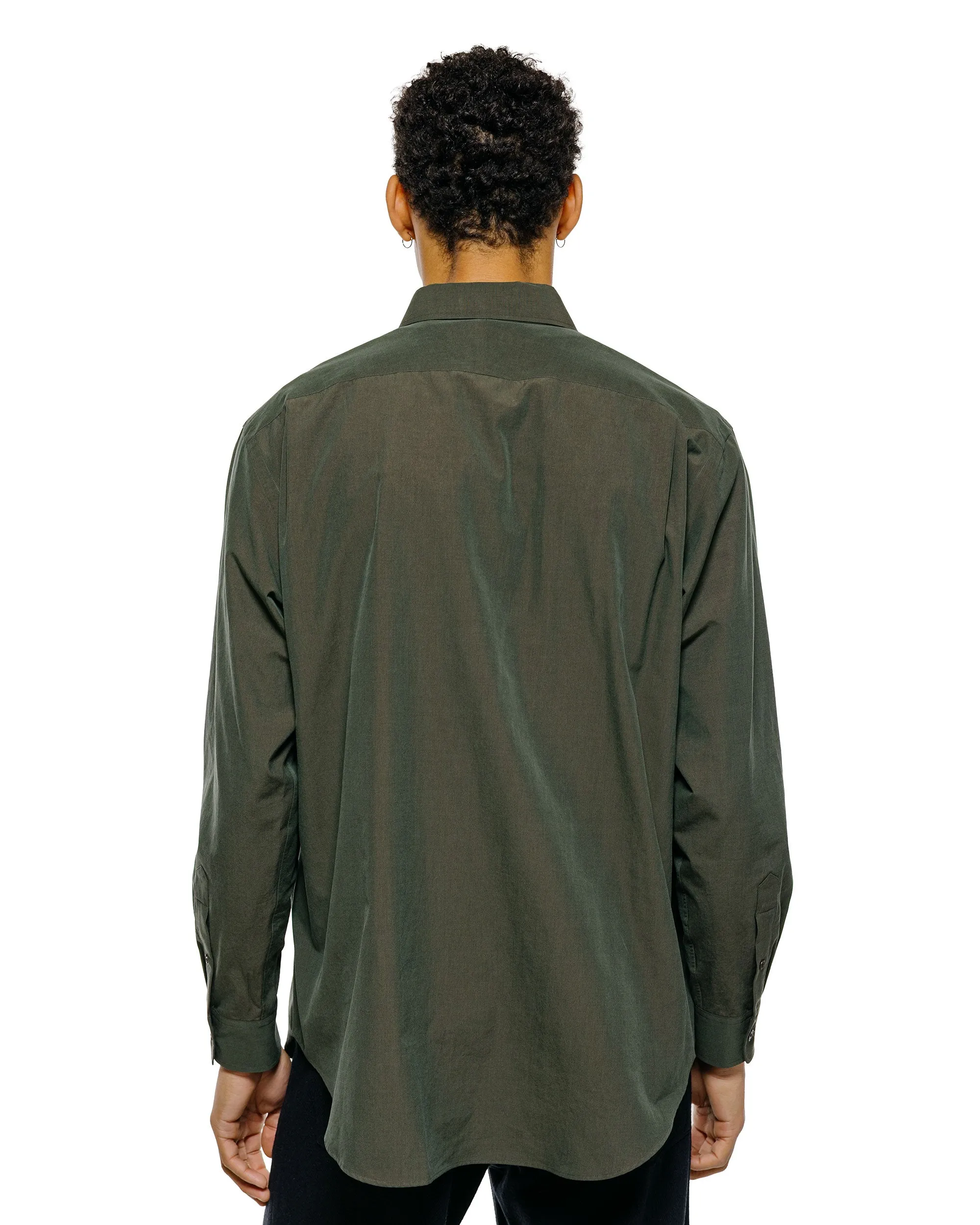 Auralee Washed Finx Weather Chambray Shirt Dark Olive sold by Lost & Found product image thumbnail 3