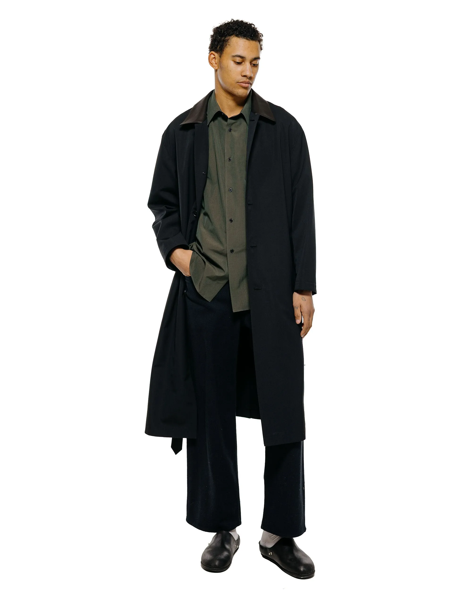 Auralee Washed Finx Weather Chambray Shirt Dark Olive sold by Lost & Found product image thumbnail 4