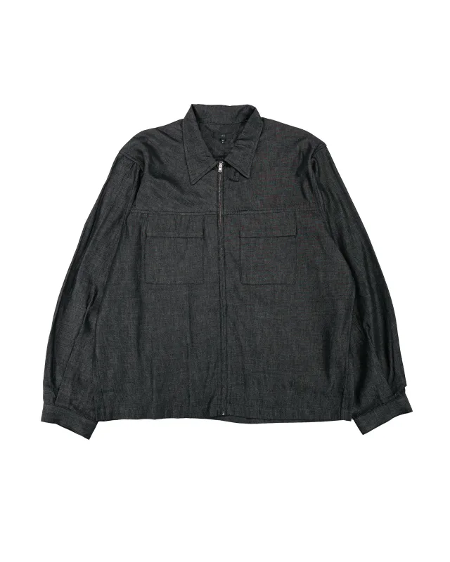 Lady White Co. Joliet Zip Shirt Black Chambray made by Lady White Co.