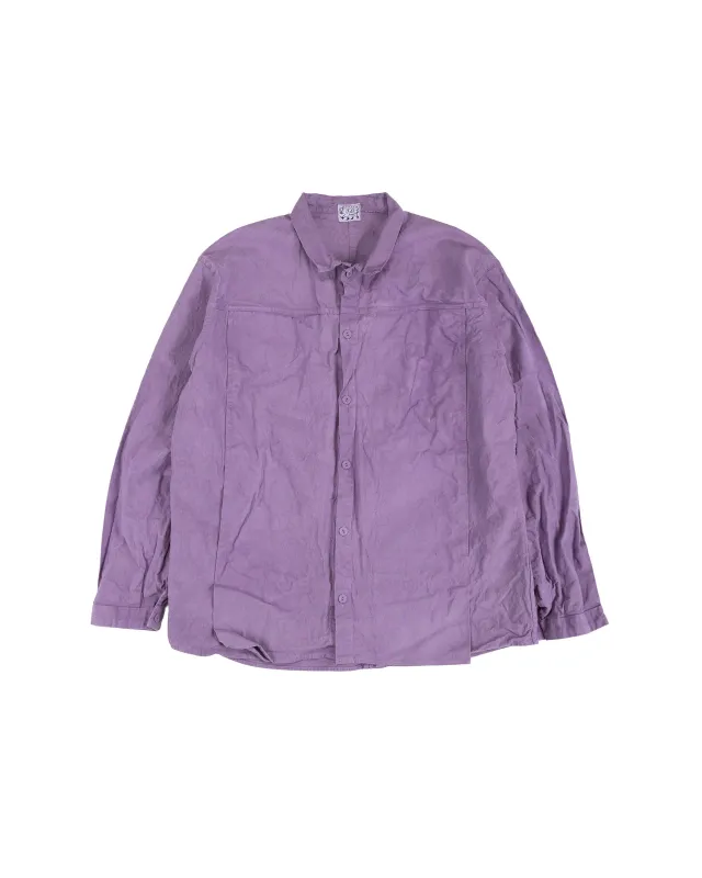 Tender Type 401 Pleat Pocket Shirt Cotton Drop Cloth Purple Logwood made by Tender