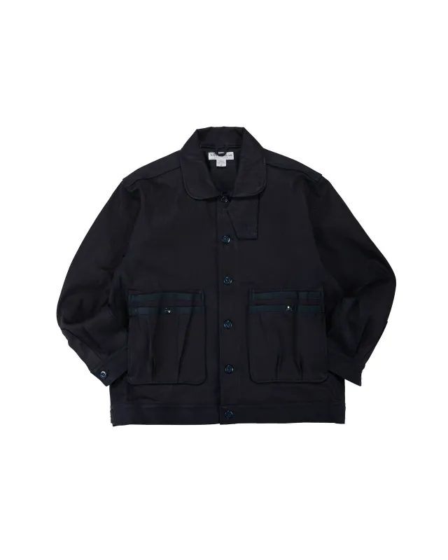 Sassafras Overgrown Trug Jacket Herringbone Twill Indigo/Black made by Lost & Found