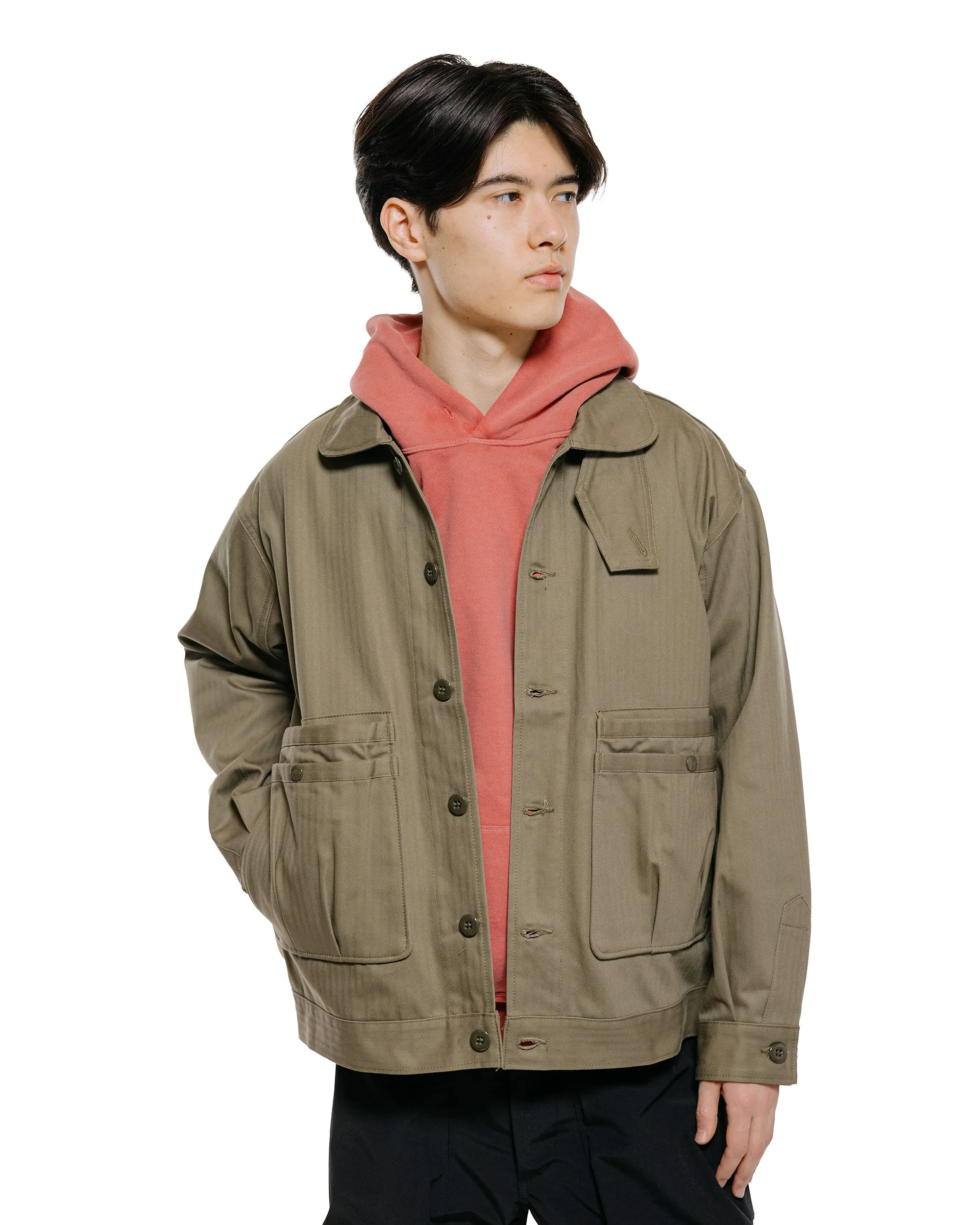 Sassafras Overgrown Trug Jacket Herringbone Twill Olive sold by Lost & Found product image thumbnail 2