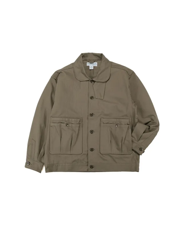 Sassafras Overgrown Trug Jacket Herringbone Twill Olive made by Lost & Found