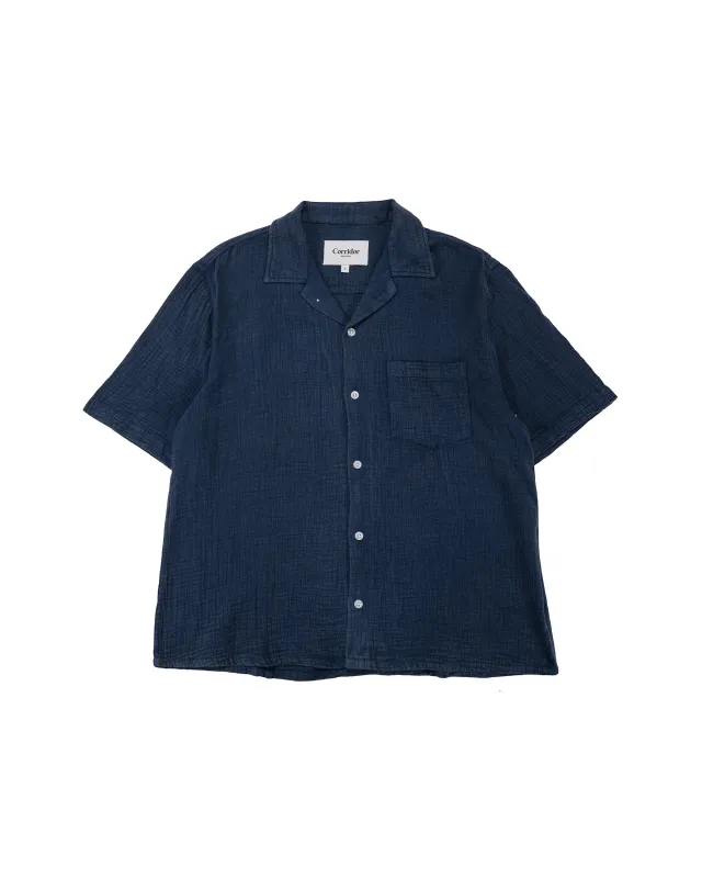Corridor Double Cloth SS Navy made by Corridor