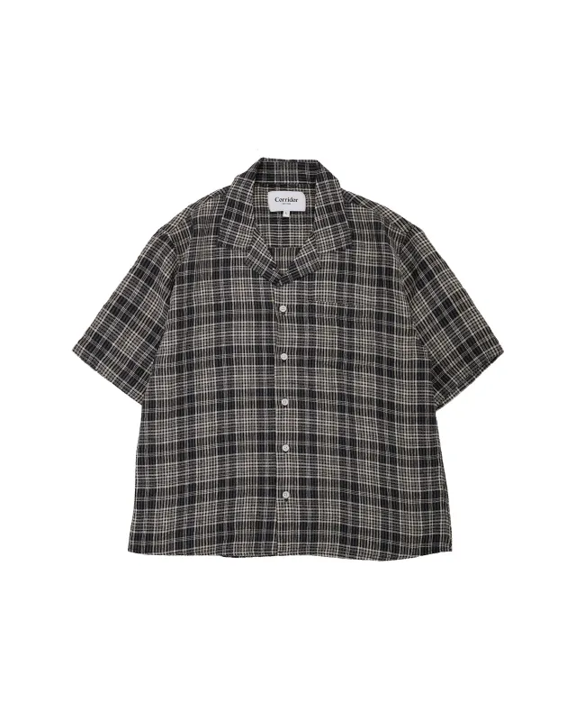 Corridor Plaid Seersucker SS Black made by Corridor