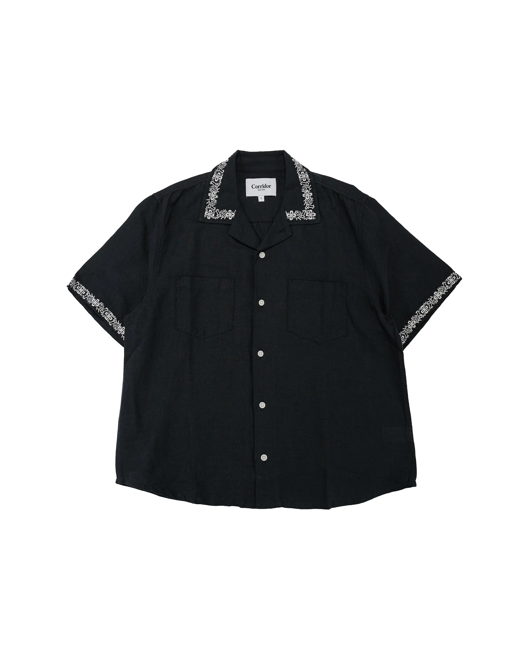 Corridor Harmony Embroidered SS Black sold by Lost & Found
