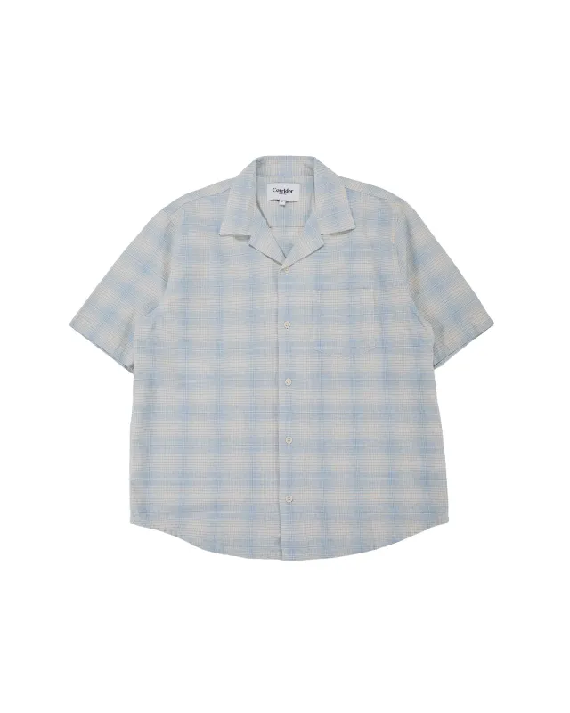 Corridor Linen Plaid SS Light Blue made by Corridor