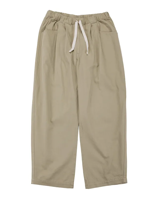 Danton Loose Chino Cloth Tuck Pants Beige made by Danton