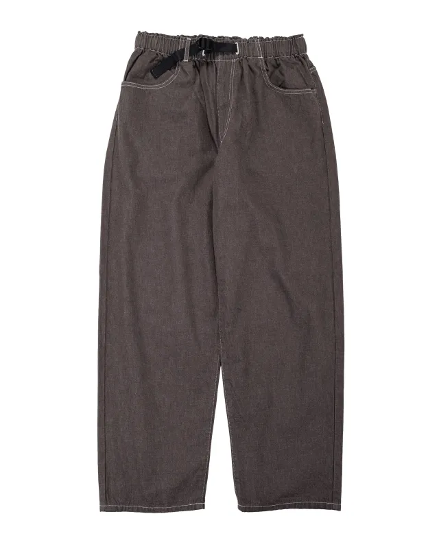Danton Colour Denim Tuck Belted Pant Charcoal made by Danton