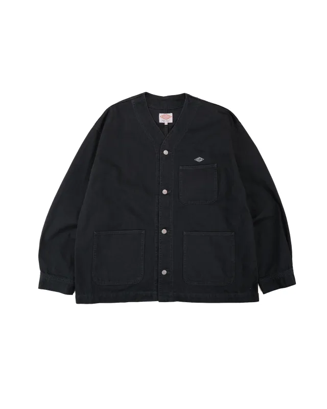 Danton Katsuragi Collarless Jacket Charcoal Black made by Danton