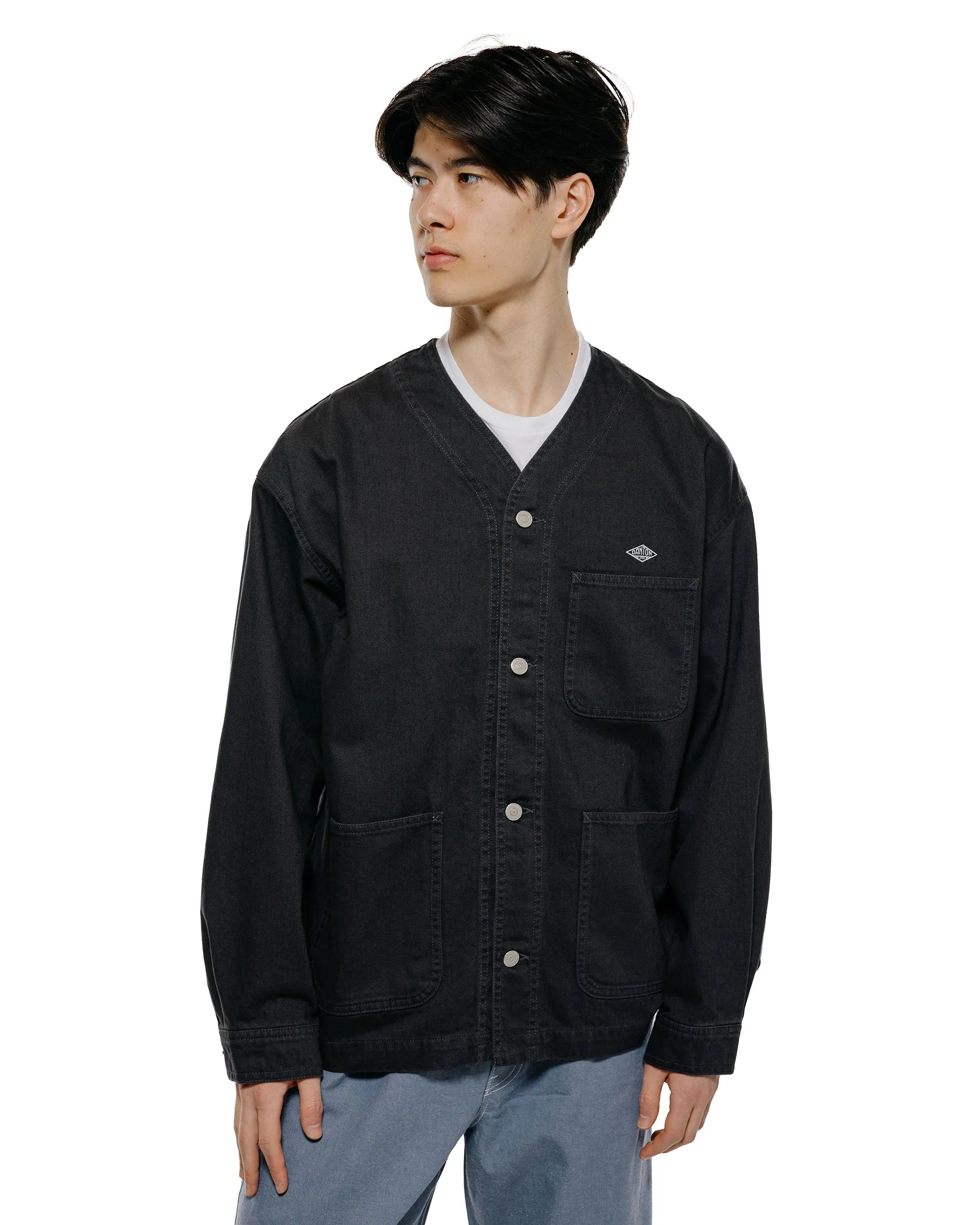 Danton Katsuragi Collarless Jacket Charcoal Black sold by Lost & Found product image thumbnail 2