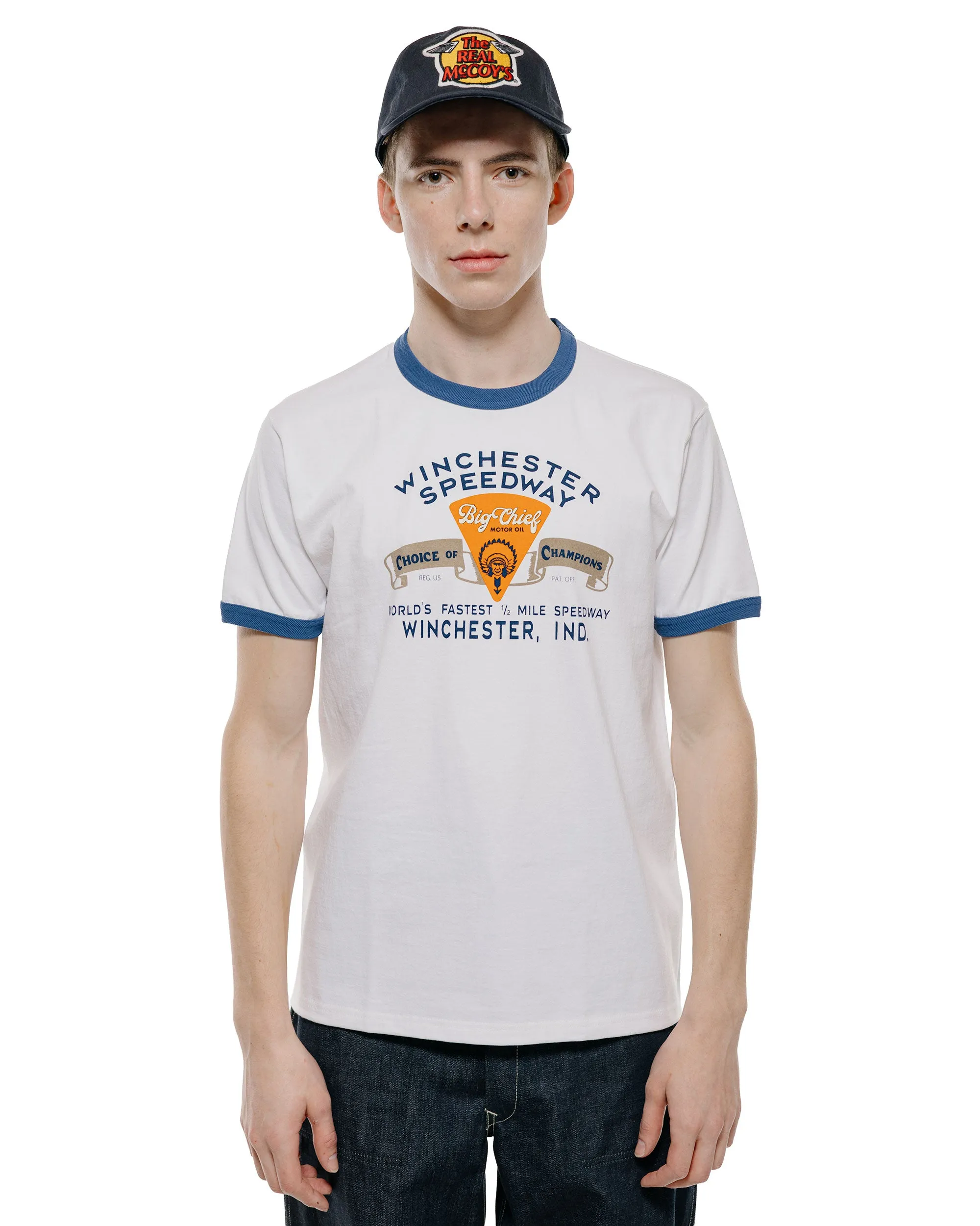 The Real McCoy's MC26027 Joe McCoy Tee / Big Chief White/Blue sold by Lost & Found product image thumbnail 2