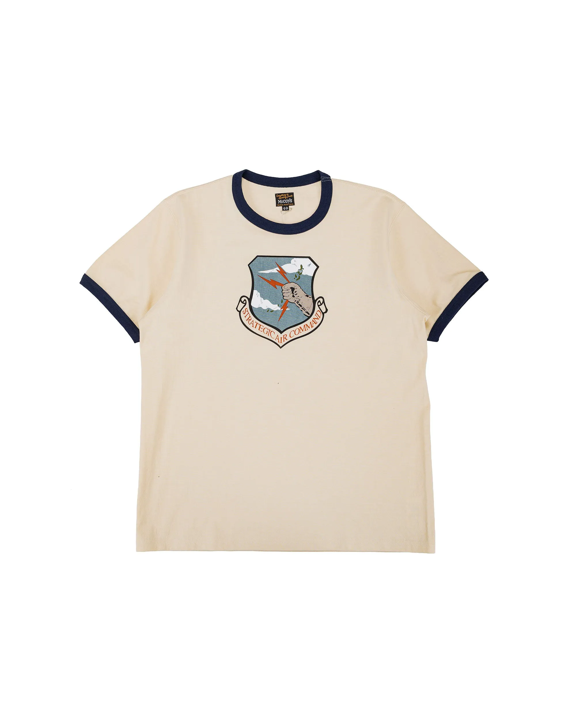 The Real McCoy's MC26013 Military Tee / Strategic Air Commando Ecru/Navy sold by Lost & Found