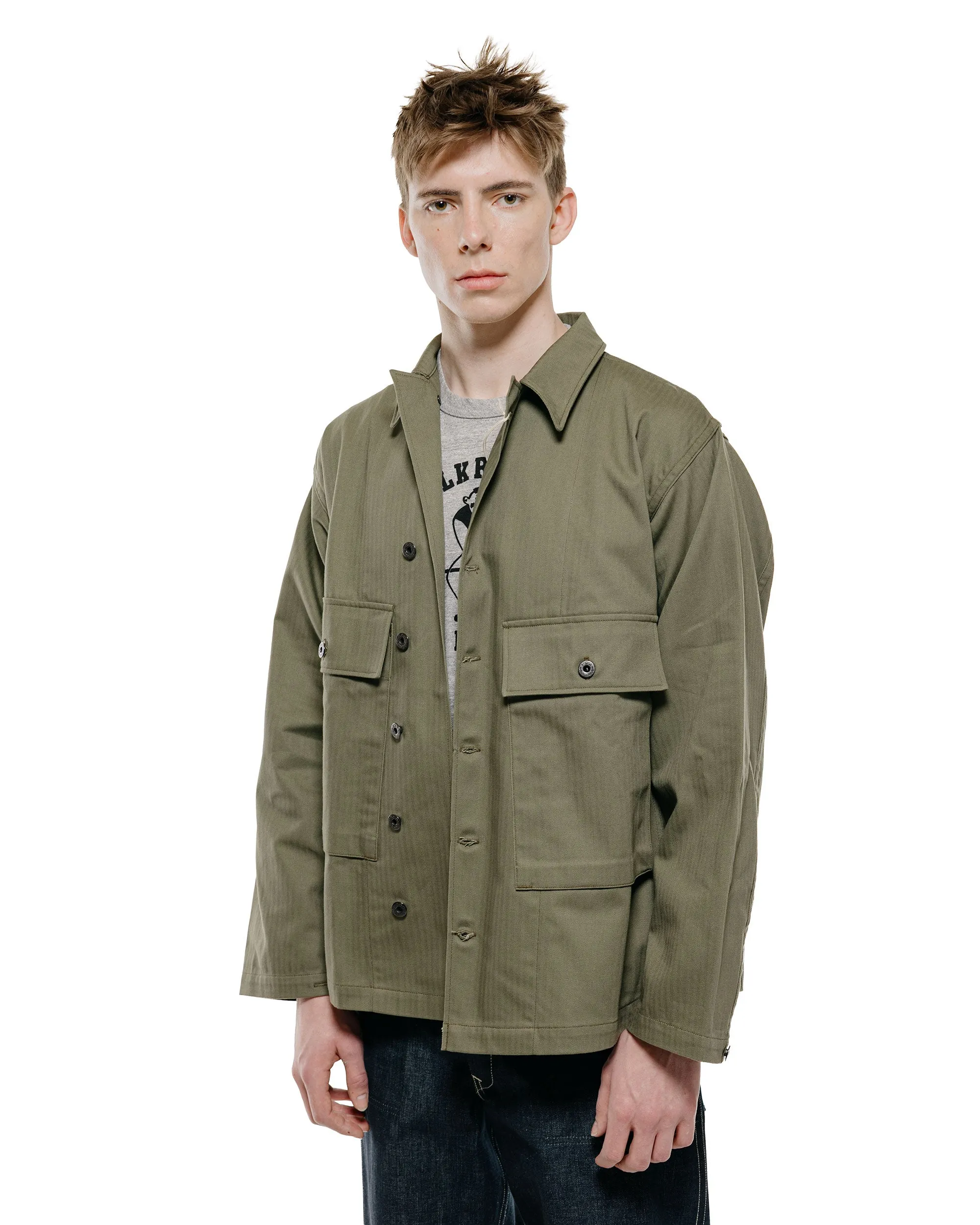 The Real McCoy's MJ22013 U.S.N. Jackets Herringbone Twill Olive sold by Lost & Found product image thumbnail 2