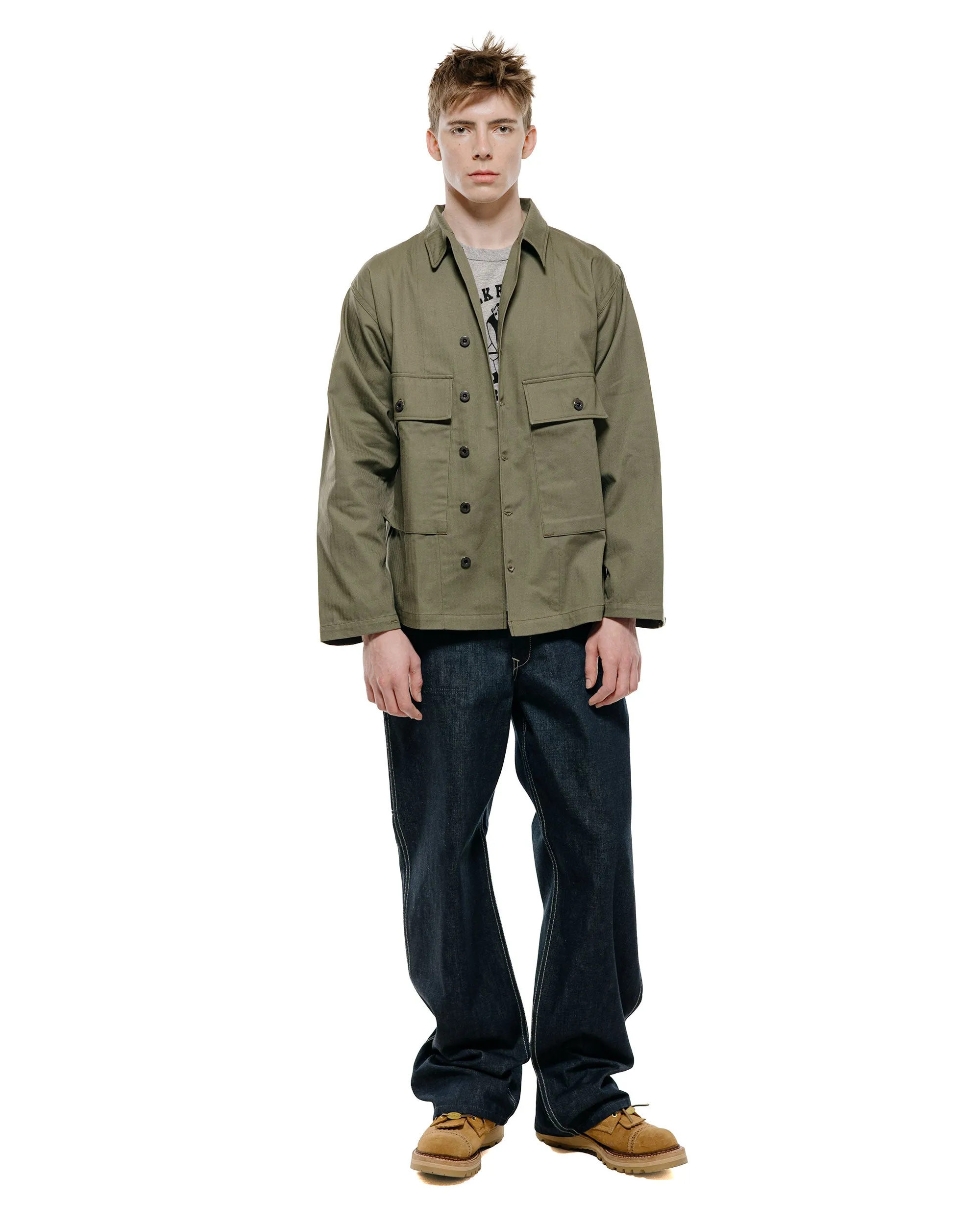 The Real McCoy's MJ22013 U.S.N. Jackets Herringbone Twill Olive sold by Lost & Found product image thumbnail 4