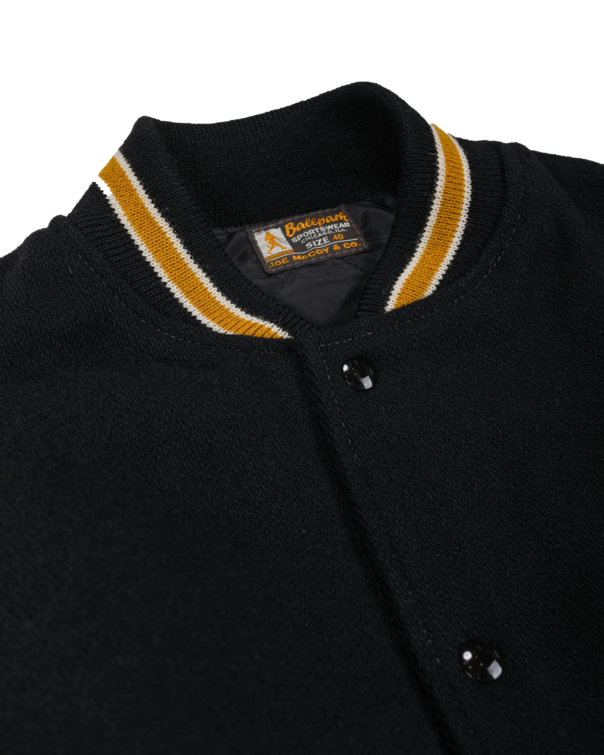 The Real McCoy's MJ25116 Wool Varsity Jacket Black sold by Lost & Found product image thumbnail 5