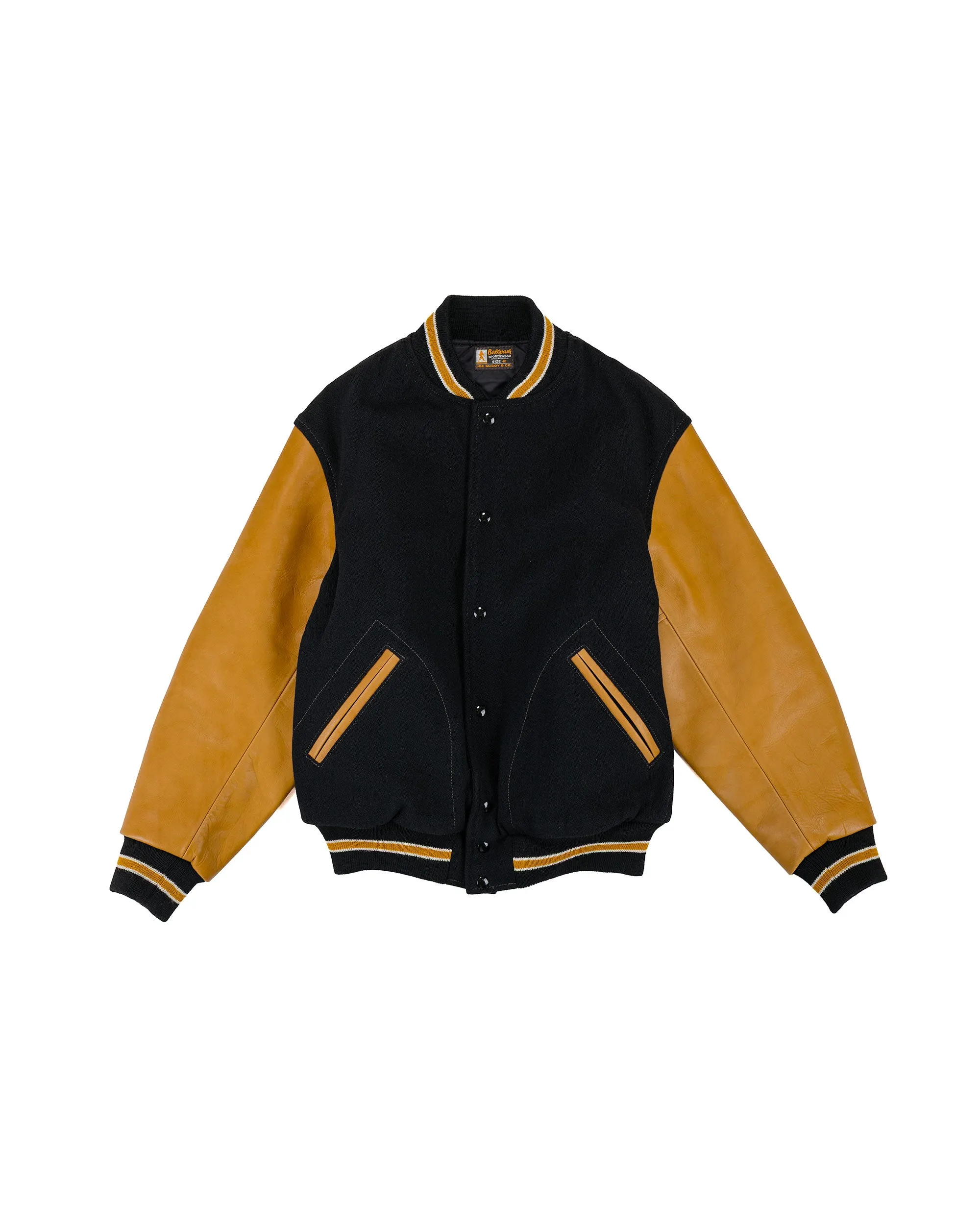 The Real McCoy's MJ25116 Wool Varsity Jacket Black sold by Lost & Found
