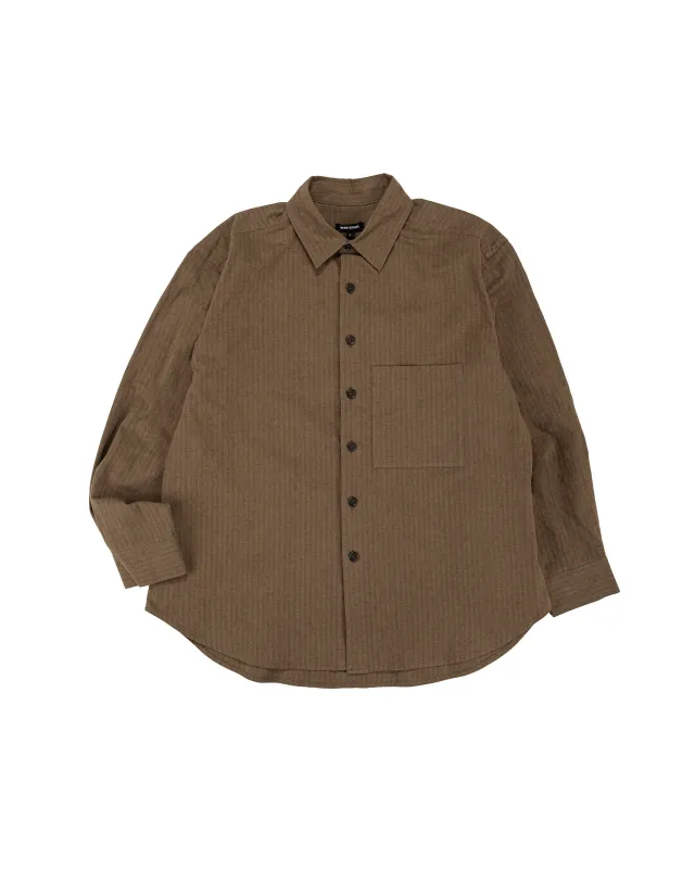 evan kinori Big Shirt Two Hemp/Cotton Stripe Charcoal/Dark Olive made by Evan Kinori