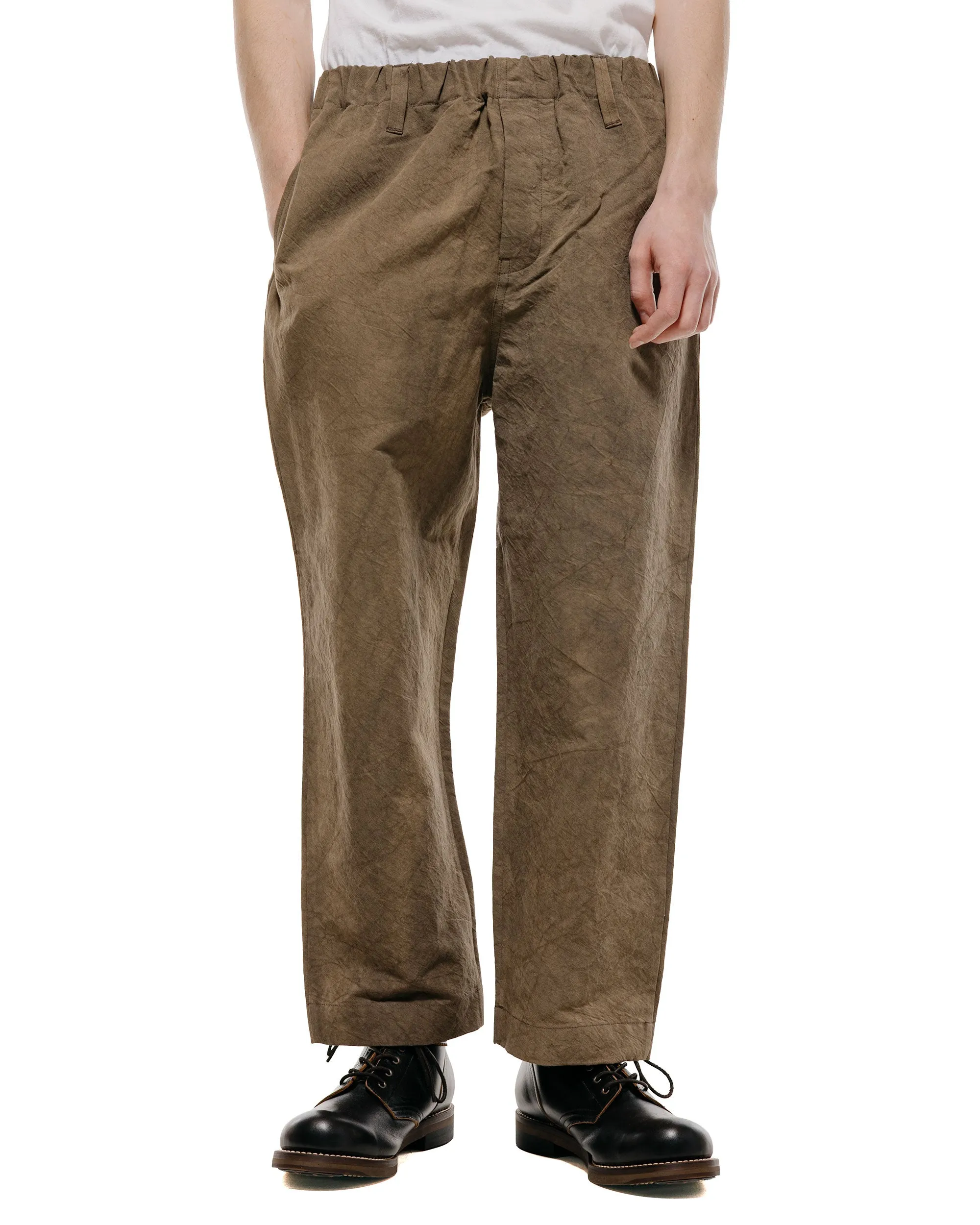 evan kinori Elastic Pant Natural Dye Twill Brown Persimmon/Iron Dye sold by Lost & Found product image thumbnail 2