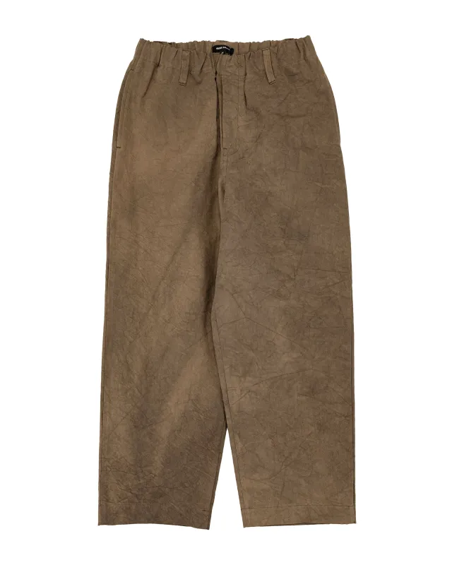 evan kinori Elastic Pant Natural Dye Twill Brown Persimmon/Iron Dye made by Evan Kinori