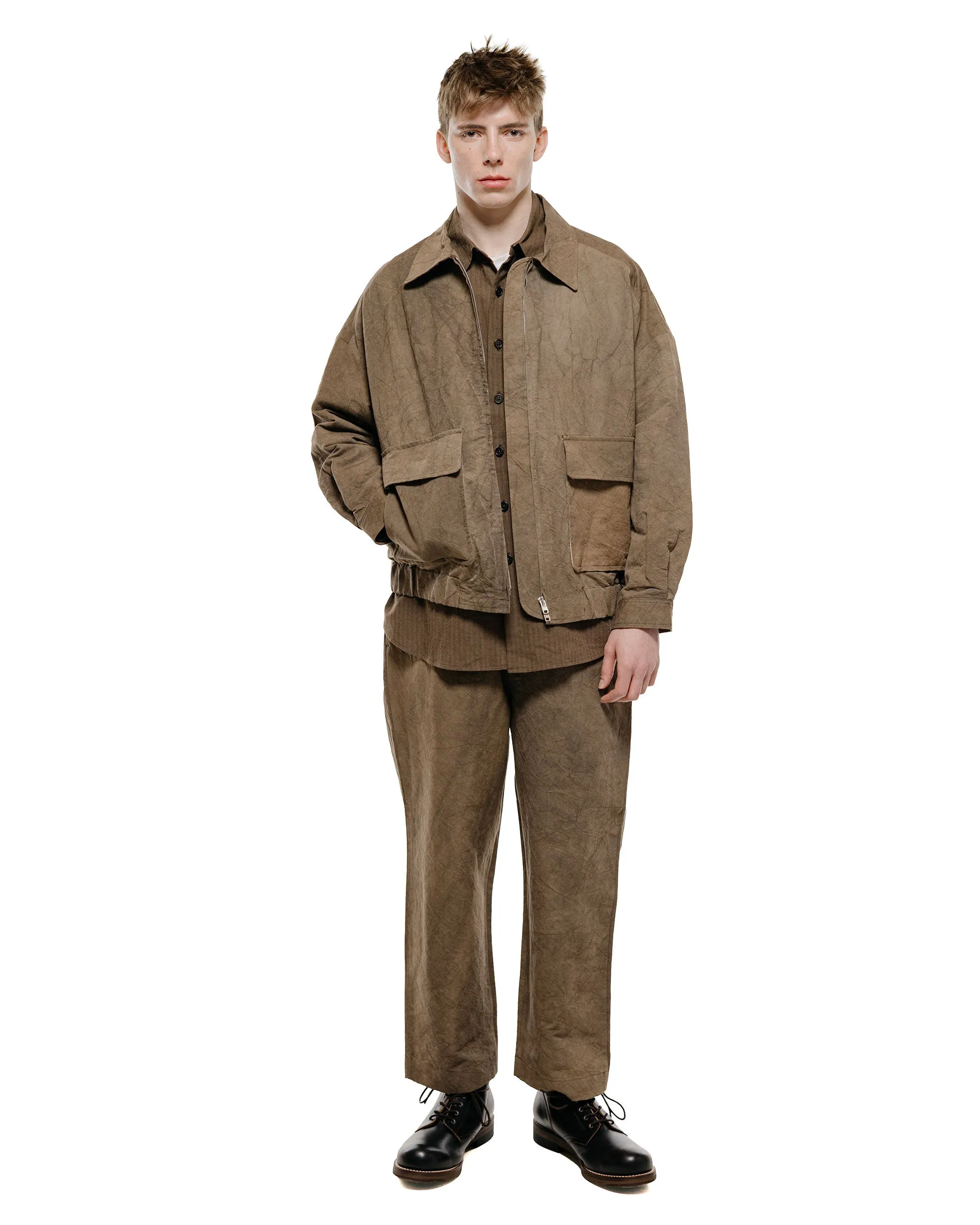 evan kinori Elastic Pant Natural Dye Twill Brown Persimmon/Iron Dye sold by Lost & Found product image thumbnail 4