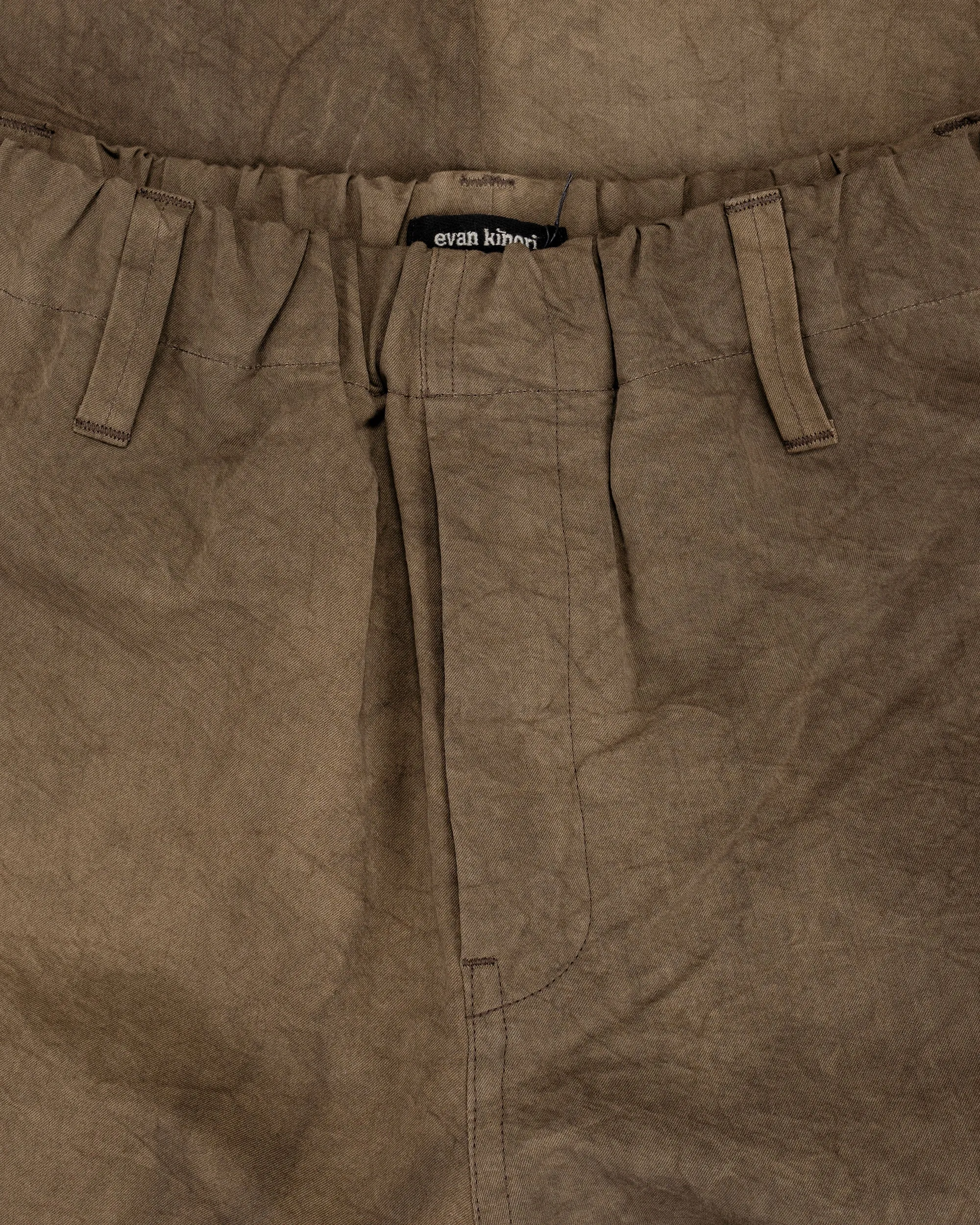 evan kinori Elastic Pant Natural Dye Twill Brown Persimmon/Iron Dye sold by Lost & Found product image thumbnail 5