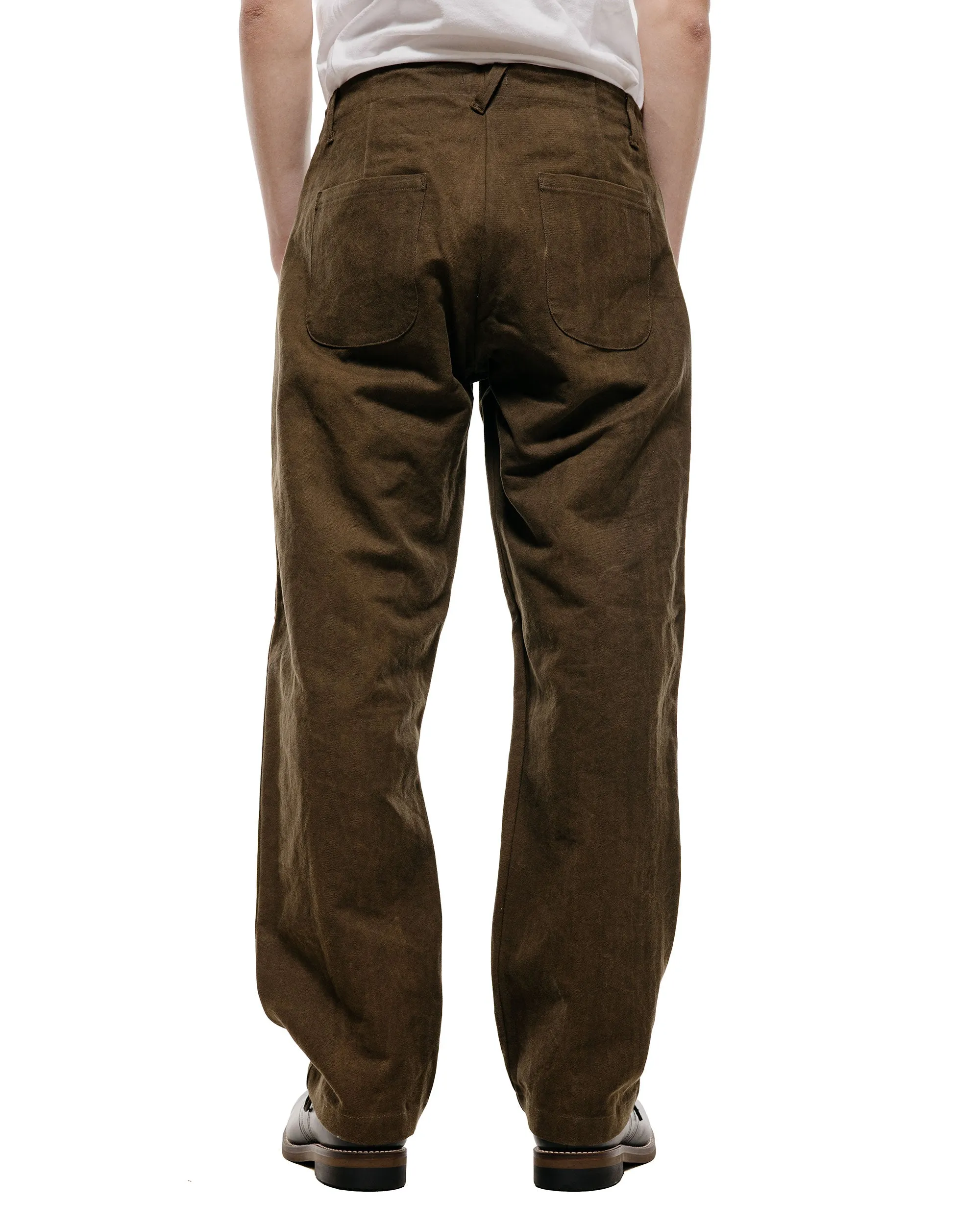 evan kinori Four Pocket Pant Cotton/Washi Canvas Dark Olive Sumi Ink Dye sold by Lost & Found product image thumbnail 3