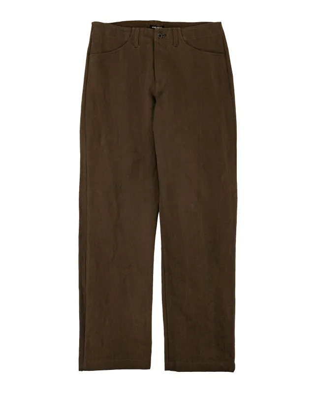 evan kinori Four Pocket Pant Cotton/Washi Canvas Dark Olive Sumi Ink Dye made by Evan Kinori