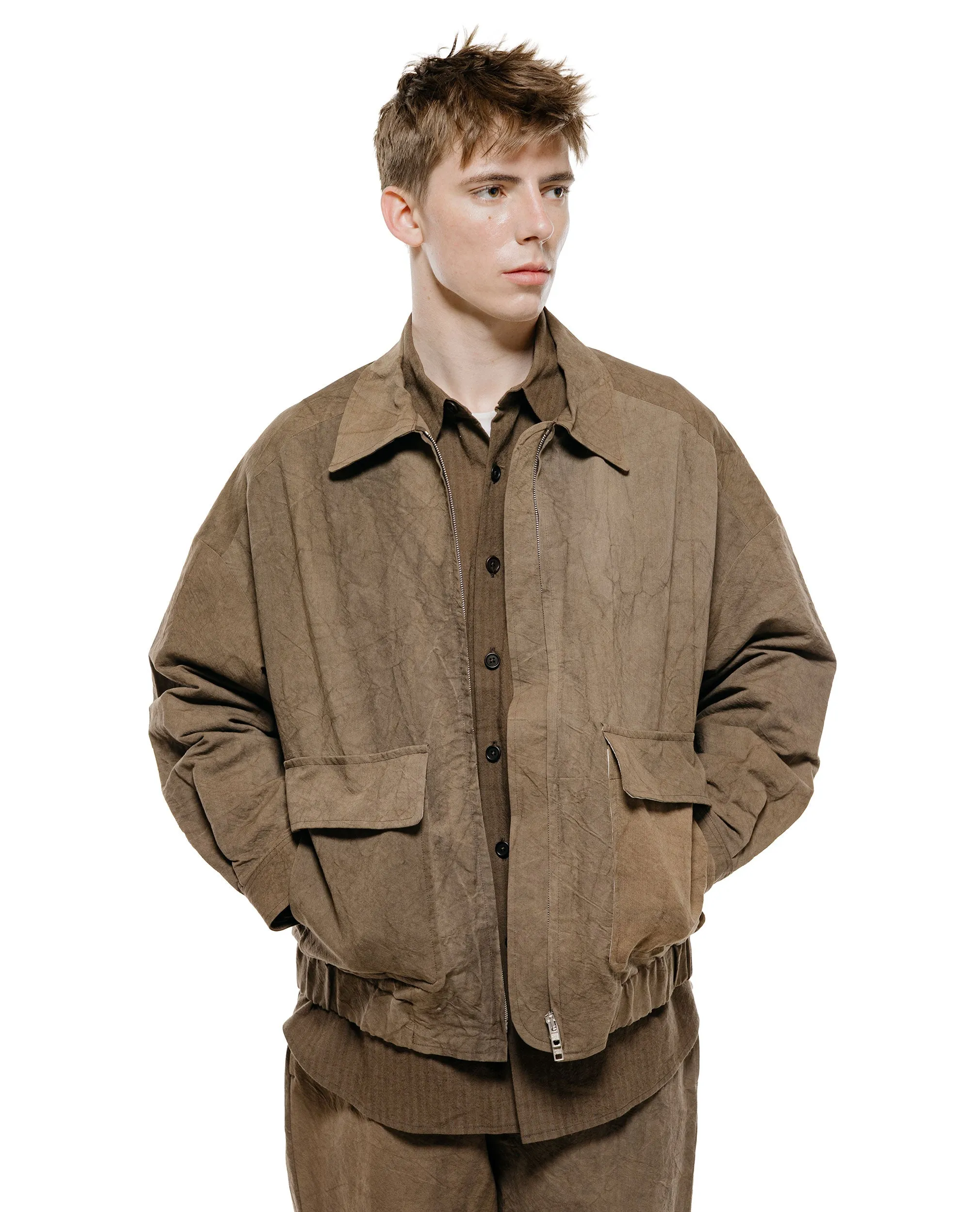 evan kinori Zip Jacket Two Natural Dye Twill Brown Persimmon/Iron Dye sold by Lost & Found product image thumbnail 2