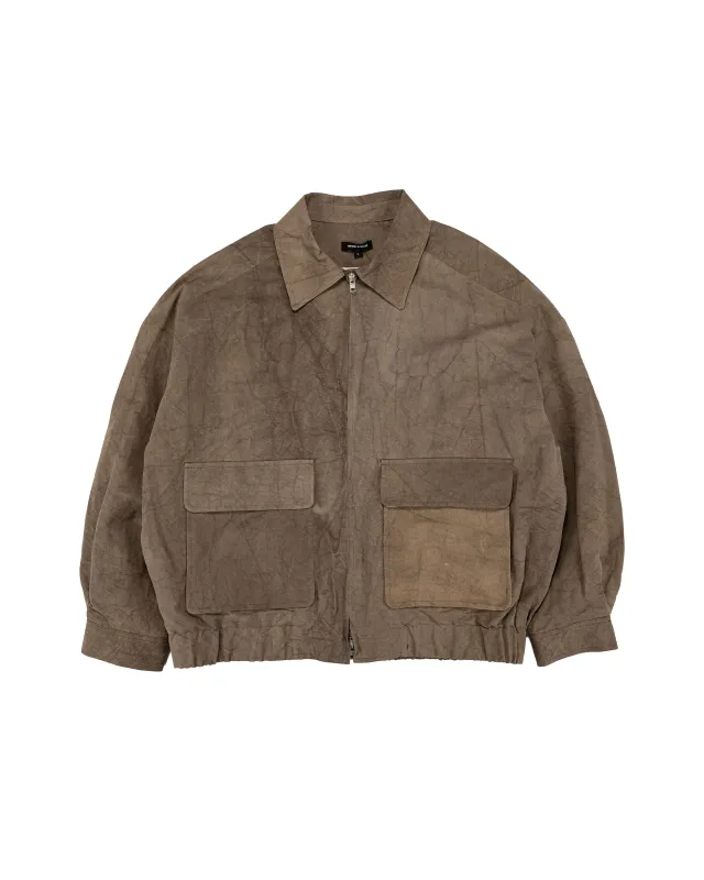 evan kinori Zip Jacket Two Natural Dye Twill Brown Persimmon/Iron Dye made by Evan Kinori