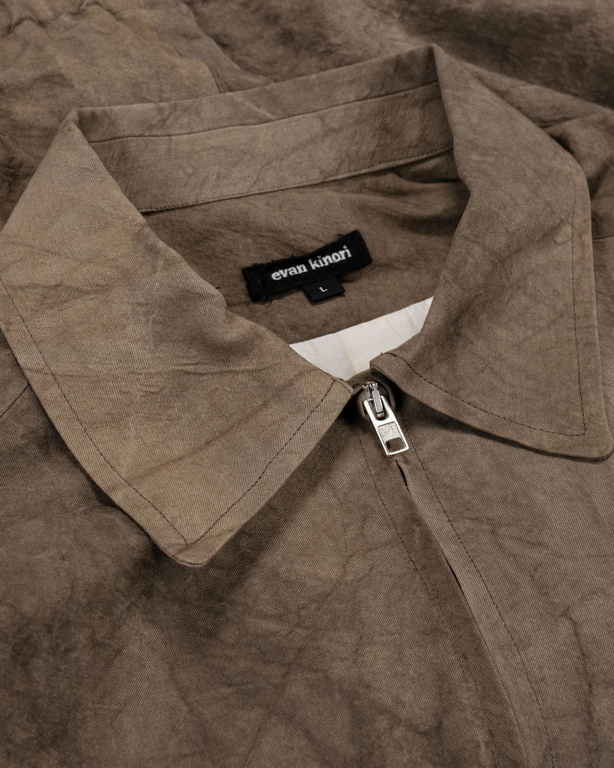 evan kinori Zip Jacket Two Natural Dye Twill Brown Persimmon/Iron Dye sold by Lost & Found product image thumbnail 5