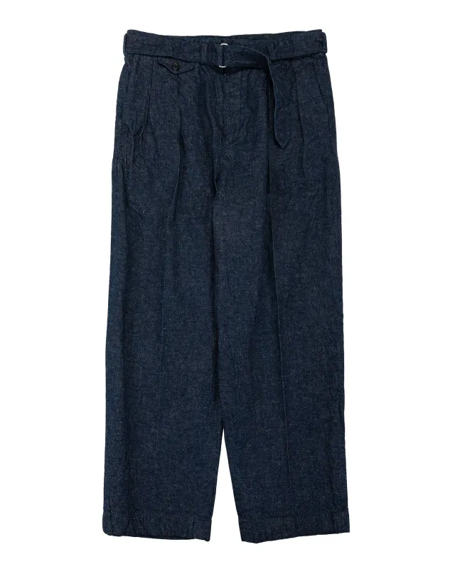 KAPTAIN SUNSHINE Cotton Linen Denim Riviera Trousers Indigo made by Kaptain Sunshine