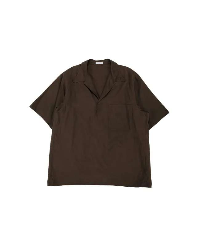 KAPTAIN SUNSHINE Silk Pullover SS Shirt Espresso made by Kaptain Sunshine