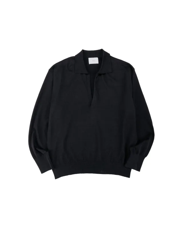 ssstein Organic Cotton Knit Skipper LS Black made by ssstein