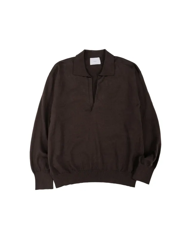 ssstein Organic Cotton Knit Skipper LS Dark Brown made by ssstein