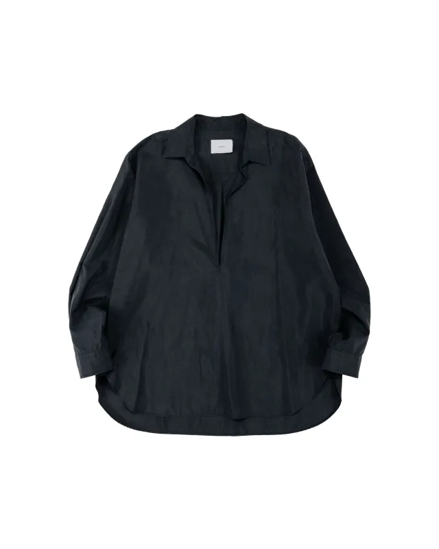 ssstein Silk Nylon Skipper Shirt Black made by ssstein